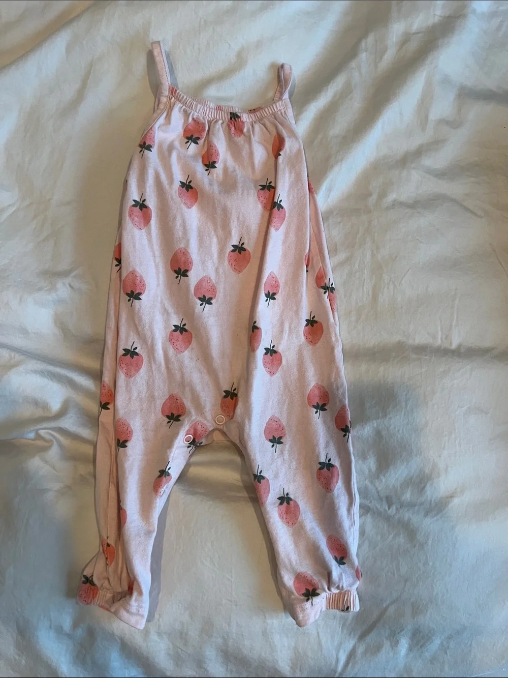 Pink Strawberry Print Baby Romper 6-9 months